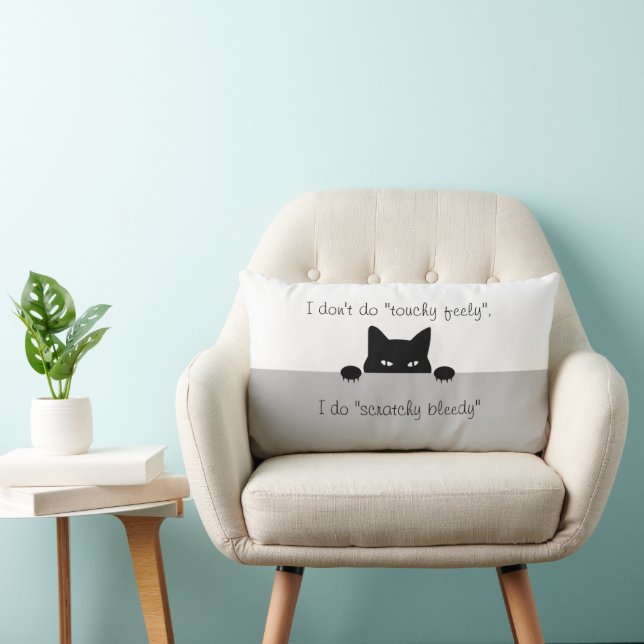 Sneaky Cat Touchy Feely Lumbar Pillow Lendenkissen (Stuhl )