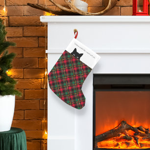 Sneaky Cat Wallace Kariert Kleiner Strumpf Weihnachtsstrumpf