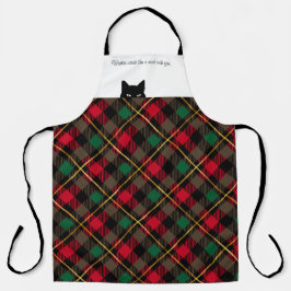 Sneaky Cat Wallace Karierte Schürze