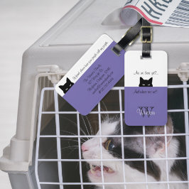 Sneaky Cat Wo sind wir Periwinkle Pet Carrier Tag Gepäckanhänger