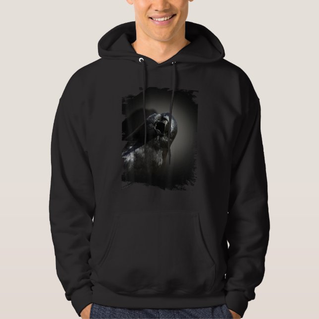 Sneaky Crow Face Raven Spirit Animal Hoodie (Vorderseite)