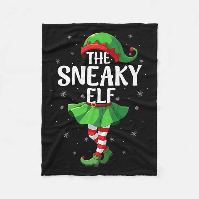 Sneaky Elf Christmas Girls Women Elf Squad Xmas Fa Fleecedecke (Vorderseite)