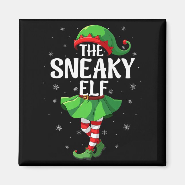 Sneaky Elf Christmas Girls Women Elf Squad Xmas Fa Magnet (Vorne)