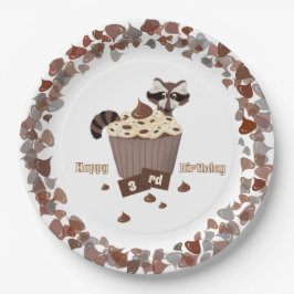 Sneaky Raccoon Chocolate Chip Border Pappteller