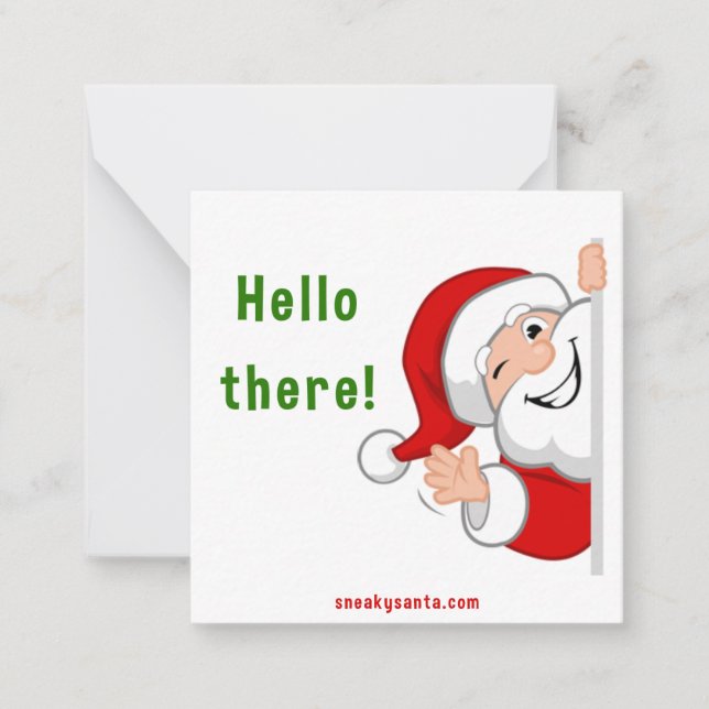 Sneaky Santa Flat Note Card Mitteilungskarte (Vorderseite)