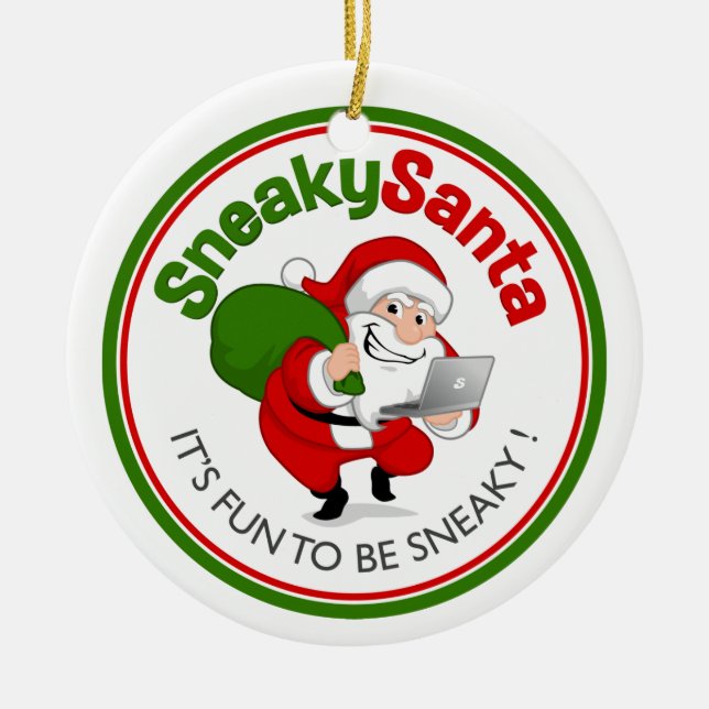Sneaky Santa Keramik Ornament (Vorne)