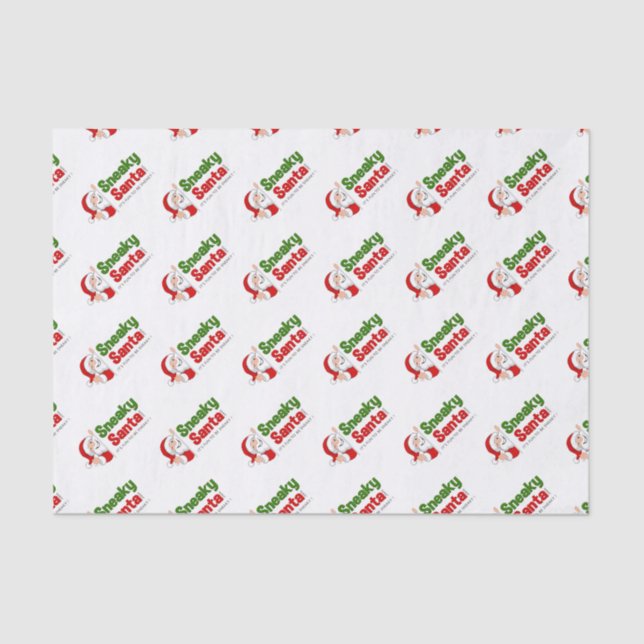 Sneaky Santa Logo 10lb Tissue Paper, weiß Seidenpapier (Vorderseite)