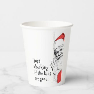 Sneaky Santa prüft Kinder Pappbecher