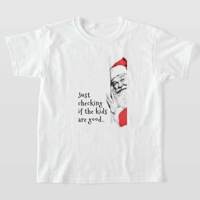 Sneaky Santa prüft Kinder T-Shirt (Ablage )