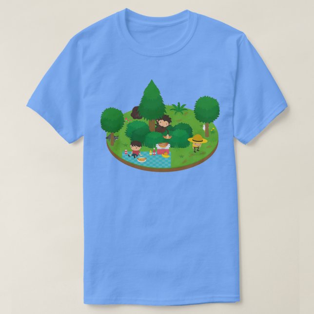 Sneaky Sasquatch Floating Picnic T-Shirt (Design vorne)