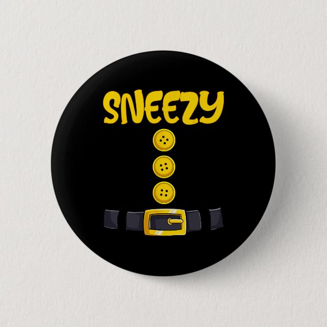 Sneezy Halloween ZwergKostümfarbenanpassung Button (Vorderseite)