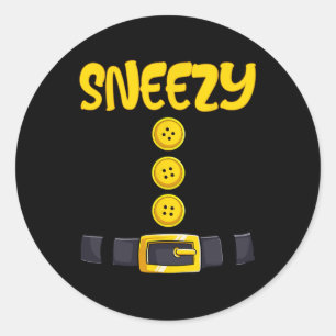 Sneezy Halloween ZwergKostümfarbenanpassung Runder Aufkleber