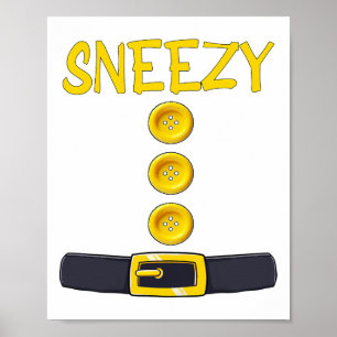 Sneezy Zwerg Halloween Kostümfarbenspiel Slee Poster