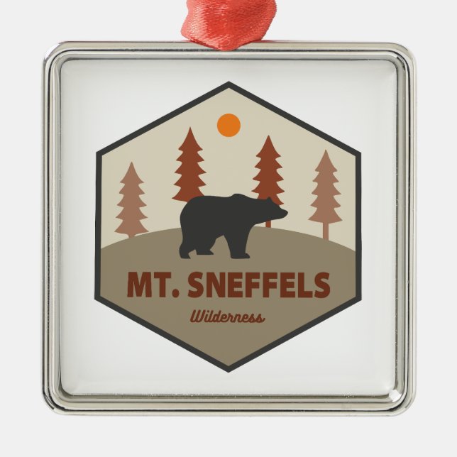 Sneffels Wilderness Colorado Bear Ornament Aus Metall (Vorne)