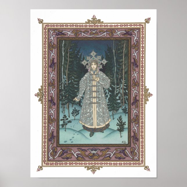 Snegurochka im Wald Poster (Vorne)