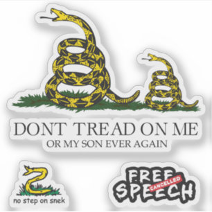 Snekright Gadsden Flag Parody Memes x6 Aufkleber