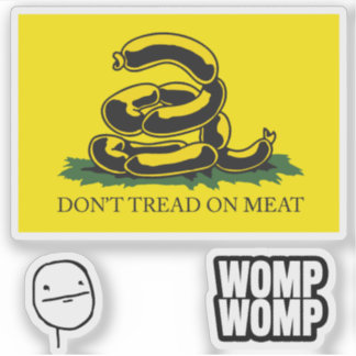Snekright Gadsden Flag Parody Memes x6 Aufkleber