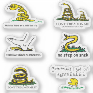 Snekright Gadsden Flag Parody Memes x6 Aufkleber