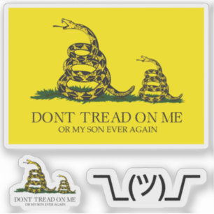 Snekright Gadsden Flag Parody Memes x6 Aufkleber