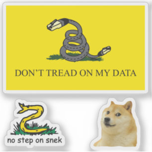 Snekright Gadsden Flag Parody Memes x6 Aufkleber