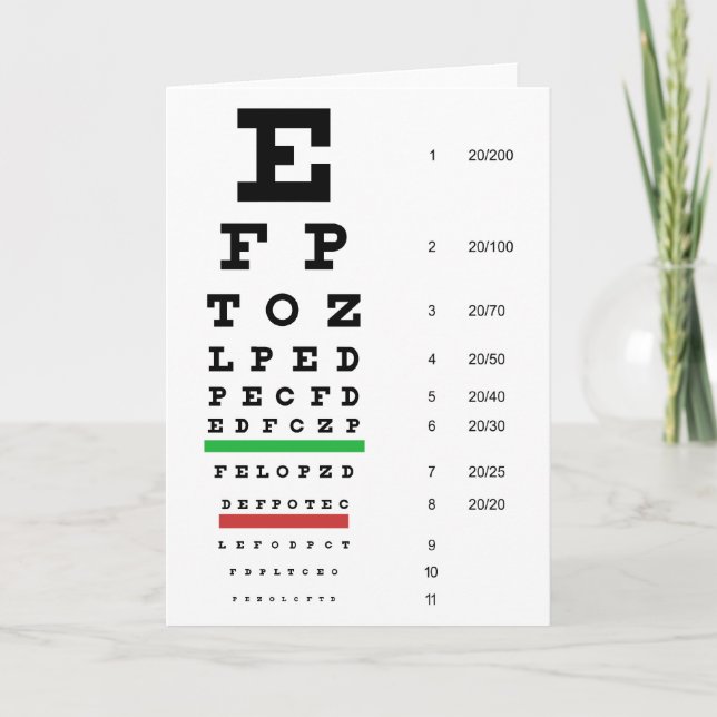 Snellen Eye Chart Card Card Karte (Vorderseite)
