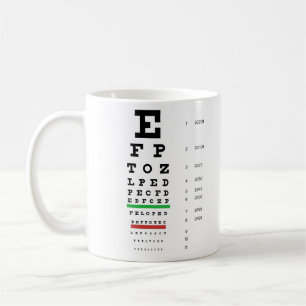 Snellen Eye Chart Tasse