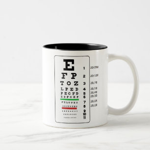 Snellen eyechart Tasse