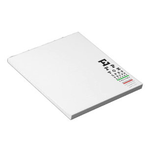 Snellen-Sehtest-Notizblock Notizblock