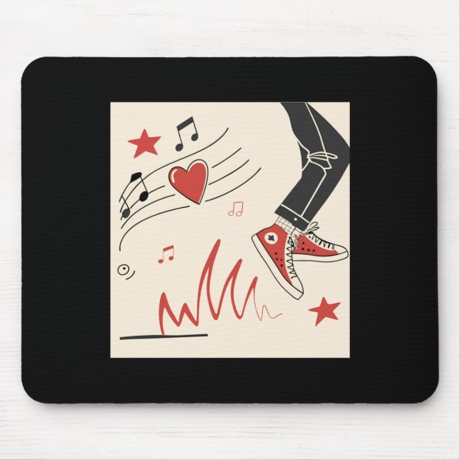 Snicker Music Colorful expressive Digital Art Illu Mousepad (Vorne)