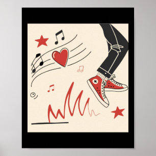 Snicker Music Colorful expressive Digital Art Illu Poster