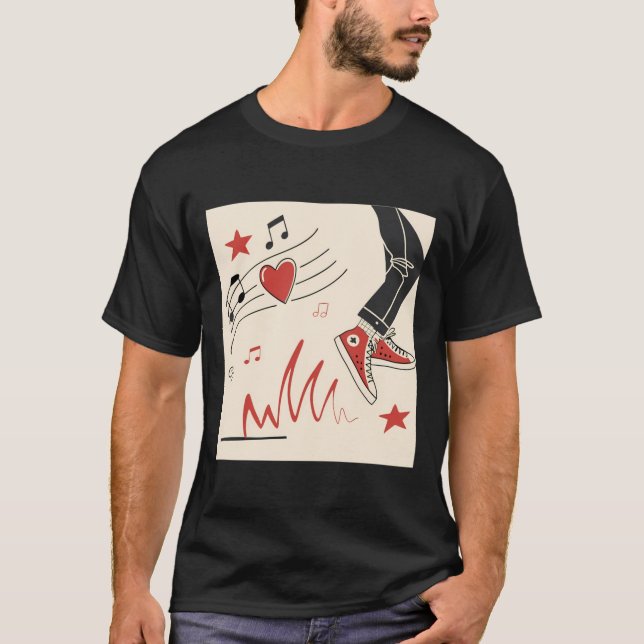 Snicker Music Colorful expressive Digital Art Illu T-Shirt (Vorderseite)