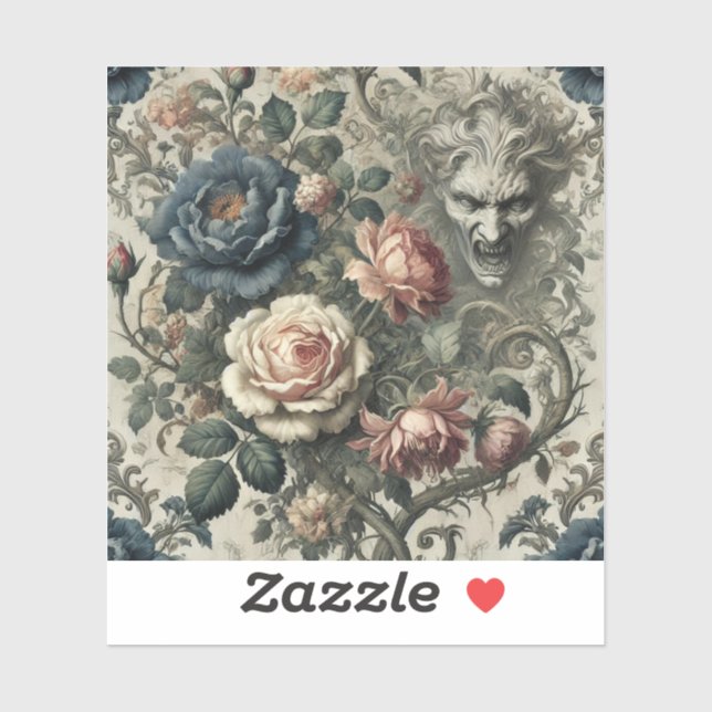 Snide Remarks - gotisches, florales Grotesque Kiss Aufkleber (Blatt)