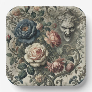 Snide Remarks - gotisches, florales Grotesque Kiss Pappteller