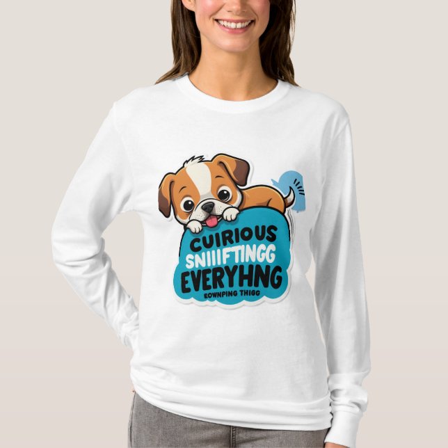 Sniff Happens - Funny Dog Cartoon T - Shirt (Vorderseite)
