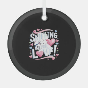 Sniffen nach Liebe! Hund Ornament Aus Glas