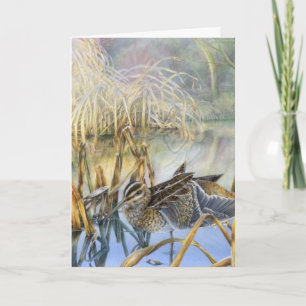 Snipe on cold and frosty morning fine art card feiertagskarte