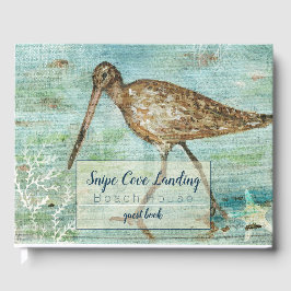 Snipe Shorebird Painting Beach House Gästebuch