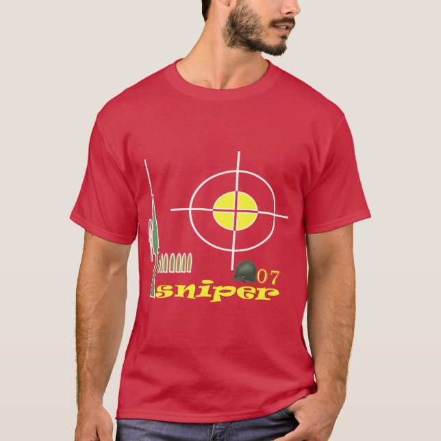 Sniper mit Helm und sieben Kugeln T - Shirt (Vorderseite)