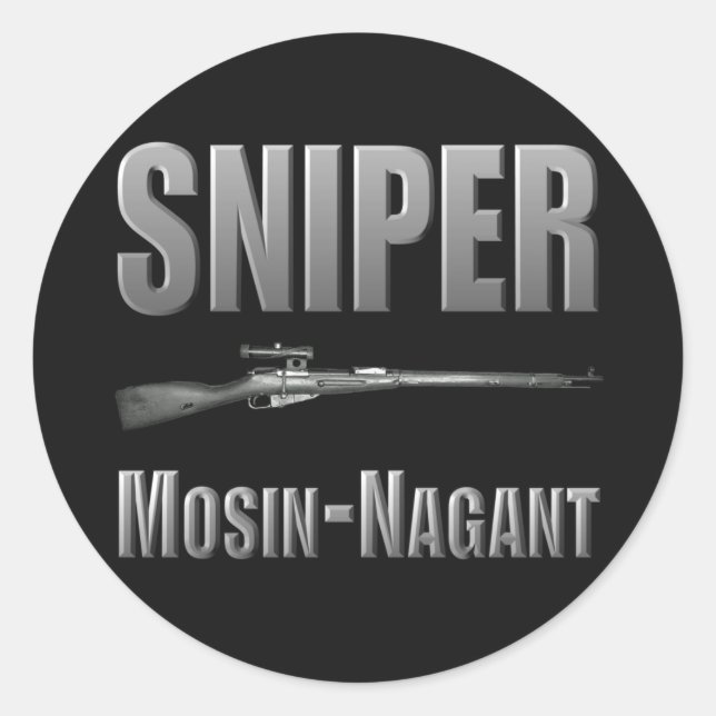 Sniper Mosin-Nagant-Sticker Runder Aufkleber (Vorderseite)