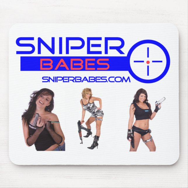 SniperBabes.com-Mädchen mit GewehrMausunterlage Mousepad (Vorne)