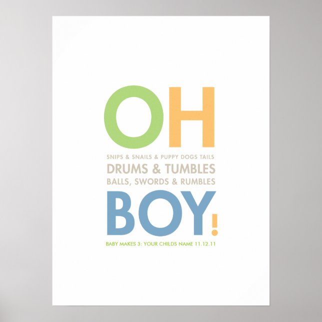 Snips & Snails Baby Boy's Room Poster (Vorne)