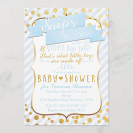 Snips & Snails Blue & Gold Baby Shower Einladungen