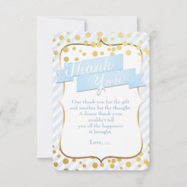 Snips & Snails Blue & Gold Party Danke Karte