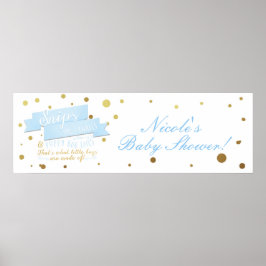 Snips & Snails Boys Blue & Gold Baby Duschbanner Poster