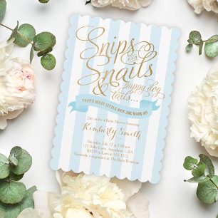 Snips und Schnecken Baby Jungen Baby Shower Einlad Einladung