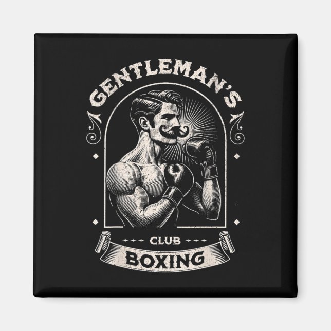 #snirt Gentleman's Boxclub Retro mit Boxhandschuhe Magnet (Vorne)