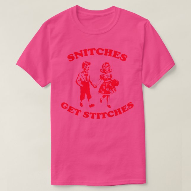 Snitches erhalten Stitches T-Shirt Funny Y2K (Design vorne)