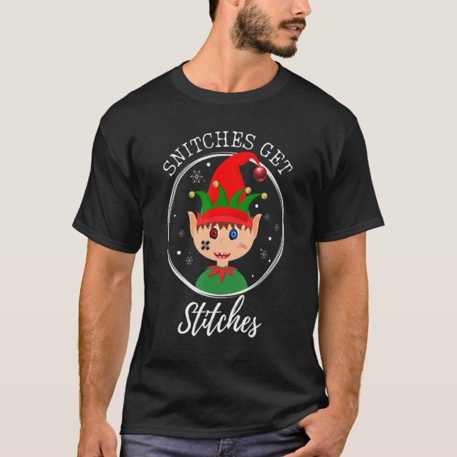Snitches erhalten Stitches Weihnachten Ugly Snitch T-Shirt (Vorderseite)