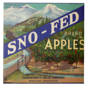 Sno-Fed Apfelkistenetikett Fliese