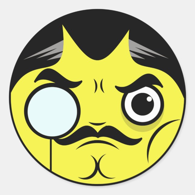 Snob Face Runder Aufkleber (Vorderseite)